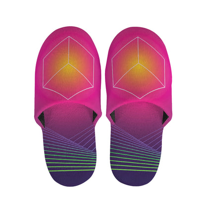Green Light EDM Geometric Print Slippers