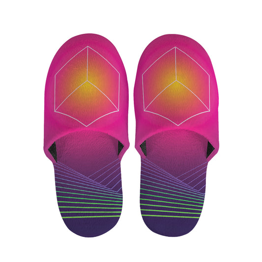 Green Light EDM Geometric Print Slippers