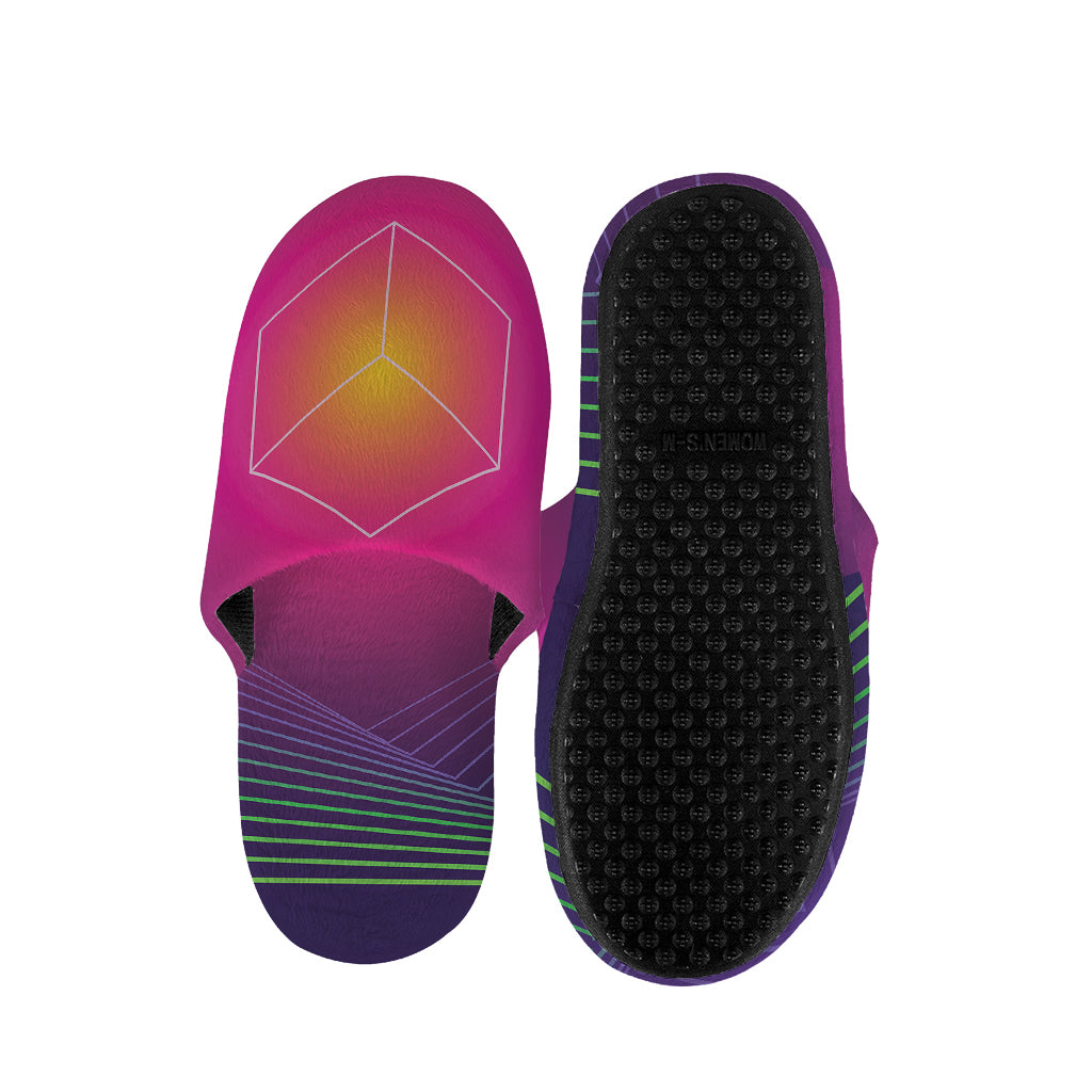 Green Light EDM Geometric Print Slippers