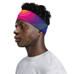 Green Light EDM Geometric Print Sports Headband