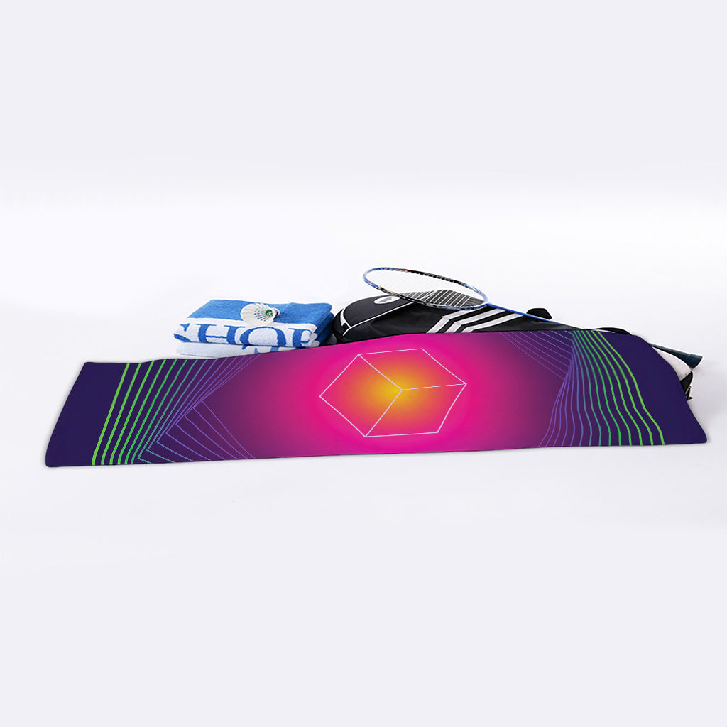 Green Light EDM Geometric Print Sports Towel