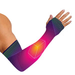 Green Light EDM Geometric Print Sun Protection Arm Sleeves
