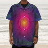 Green Light EDM Geometric Print Textured Short Sleeve Shirt