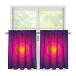 Green Light EDM Geometric Print Tier Curtains
