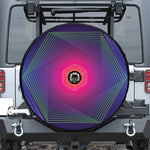 Green Light EDM Geometric Print Tire Cover With Camera Hole