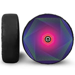 Green Light EDM Geometric Print Tire Cover With Camera Hole