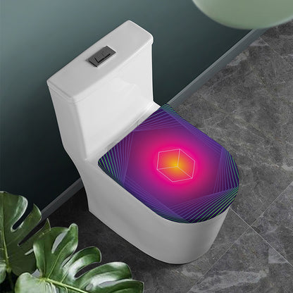Green Light EDM Geometric Print Toilet Lid Cover