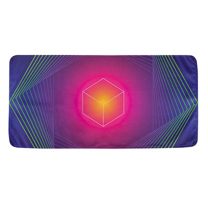 Green Light EDM Geometric Print Towel