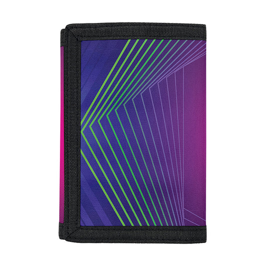Green Light EDM Geometric Print Trifold Wallet