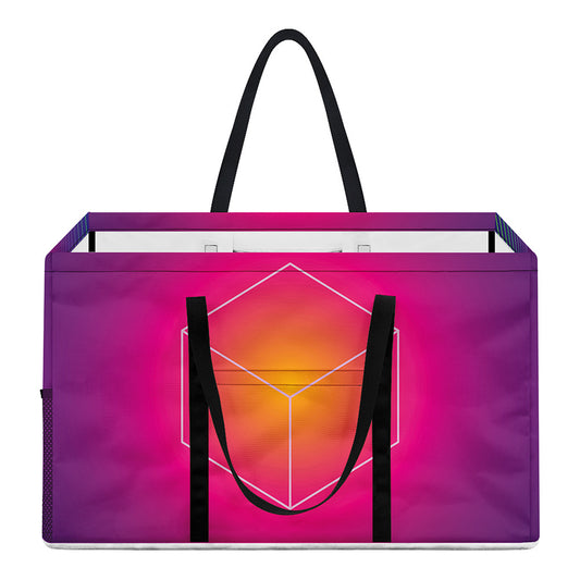 Green Light EDM Geometric Print Utility Tote Bag