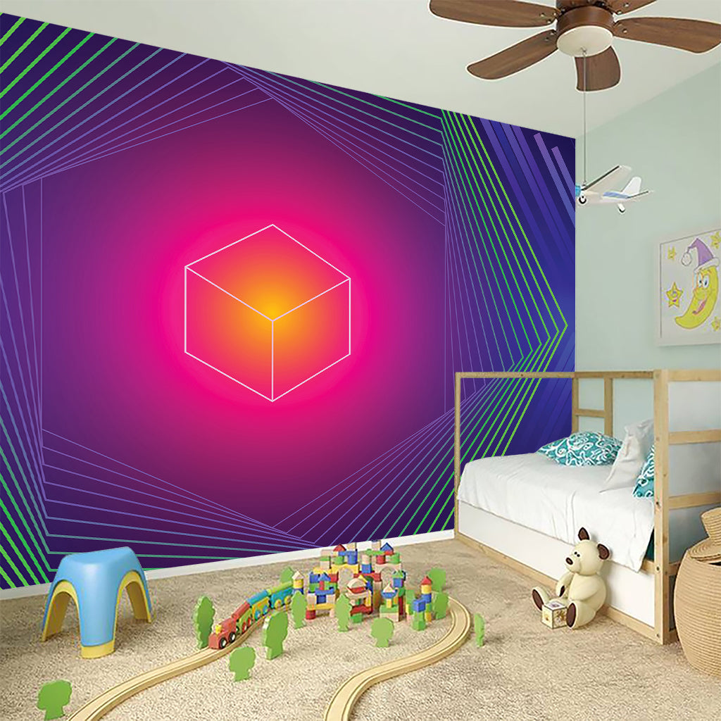 Green Light EDM Geometric Print Wall Sticker