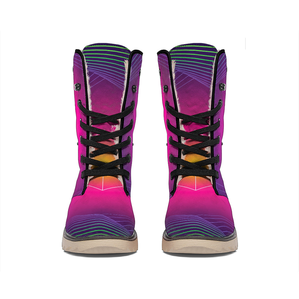 Green Light EDM Geometric Print Winter Boots