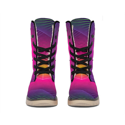Green Light EDM Geometric Print Winter Boots