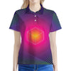 Green Light EDM Geometric Print Women's Polo Shirt