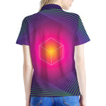 Green Light EDM Geometric Print Women's Polo Shirt