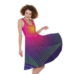 Green Light EDM Geometric Print Women's Sleeveless Dress