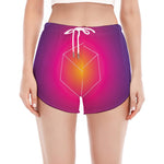 Green Light EDM Geometric Print Women's Split Running Shorts