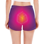 Green Light EDM Geometric Print Women's Split Running Shorts