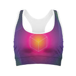 Green Light EDM Geometric Print Women's Sports Bra