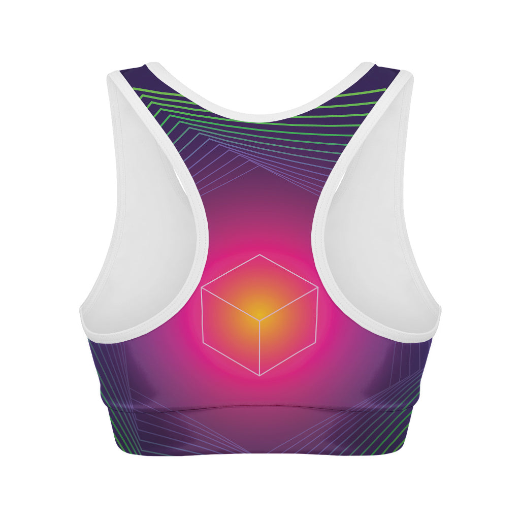 Green Light EDM Geometric Print Women's Sports Bra