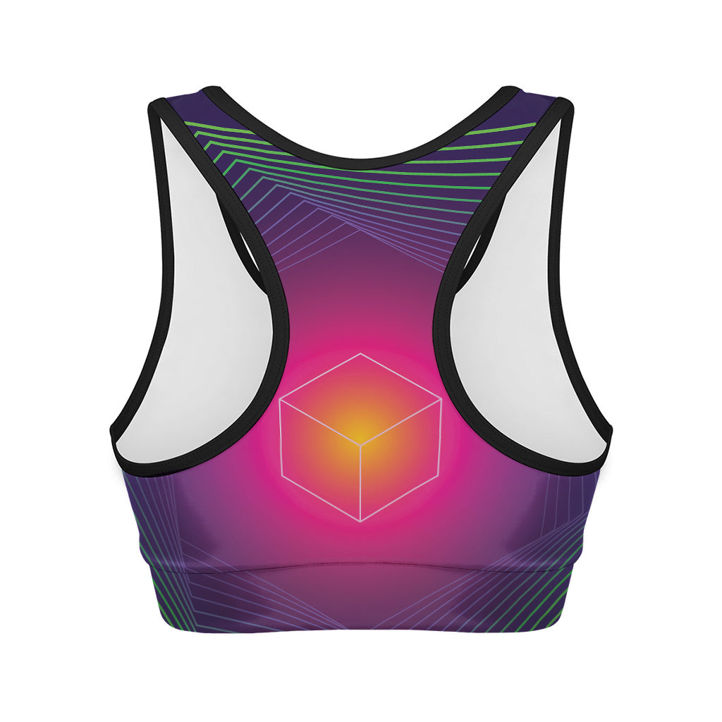 Green Light EDM Geometric Print Women's Sports Bra