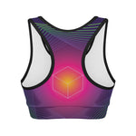 Green Light EDM Geometric Print Women's Sports Bra