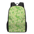 Green Lime Pattern Print 17 Inch Backpack