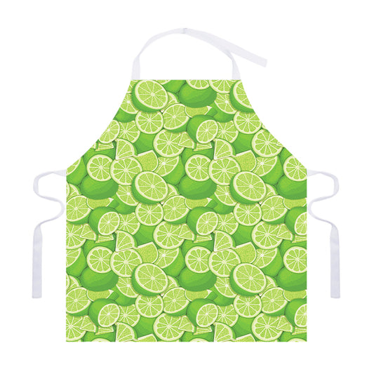 Green Lime Pattern Print Adjustable Apron