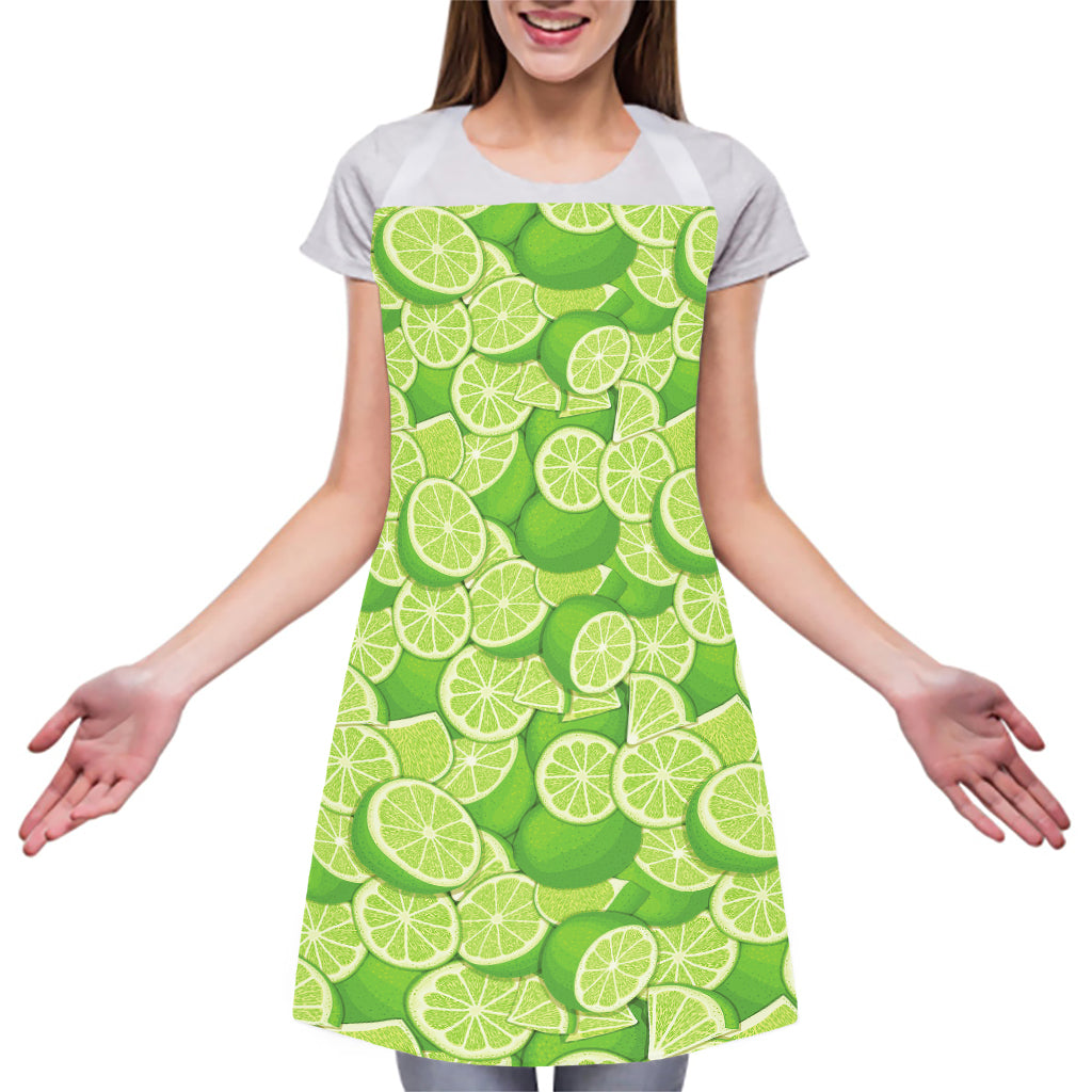 Green Lime Pattern Print Adjustable Apron