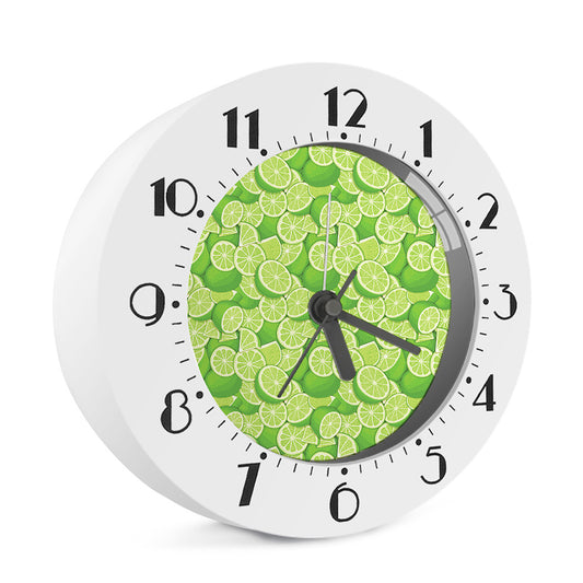 Green Lime Pattern Print Alarm Clock