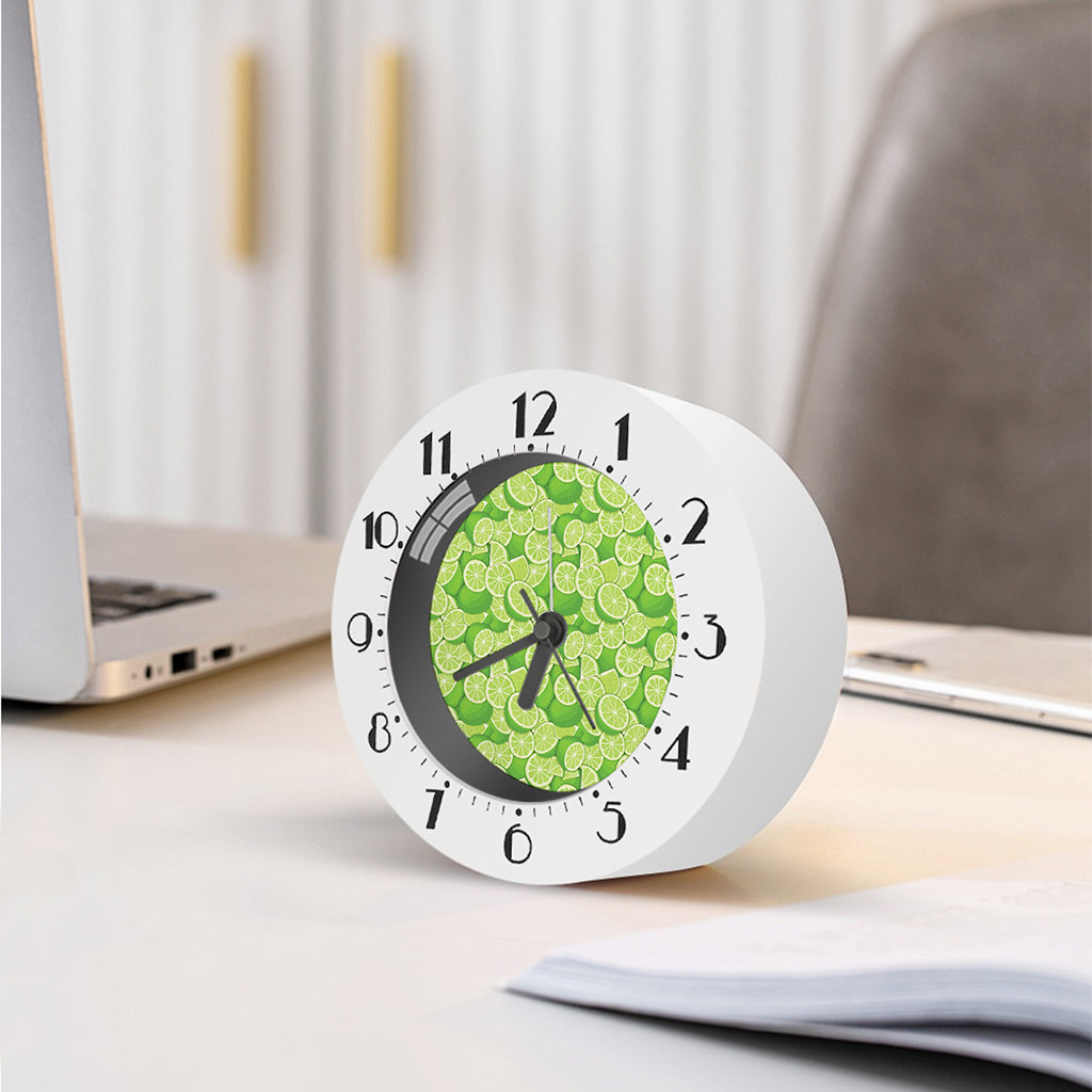 Green Lime Pattern Print Alarm Clock