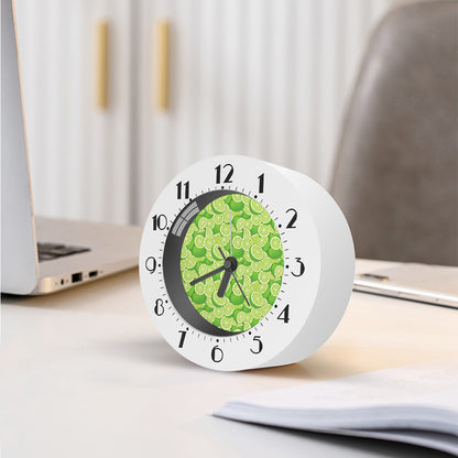 Green Lime Pattern Print Alarm Clock