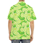 Green Lime Pattern Print Aloha Shirt