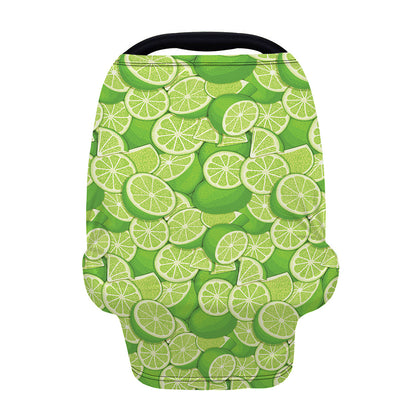 Green Lime Pattern Print Baby Seat Cover