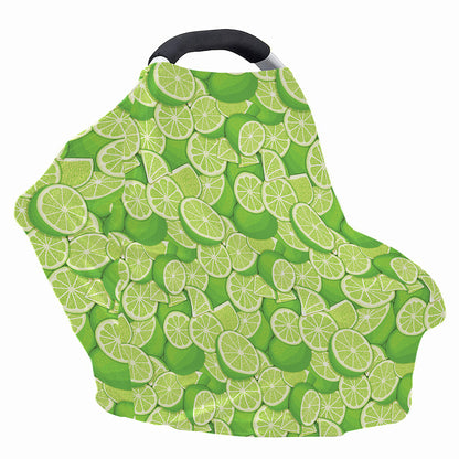 Green Lime Pattern Print Baby Seat Cover