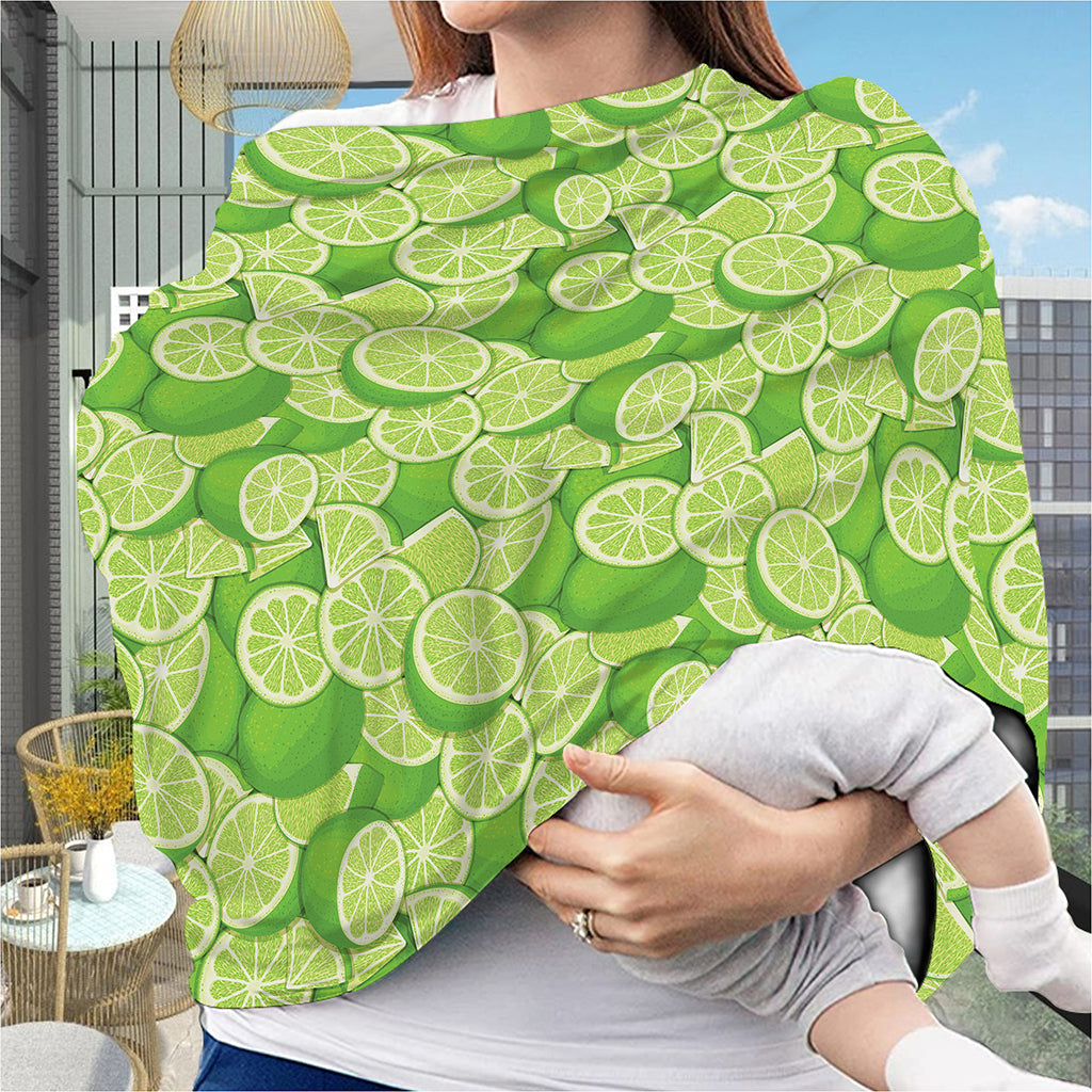 Green Lime Pattern Print Baby Seat Cover