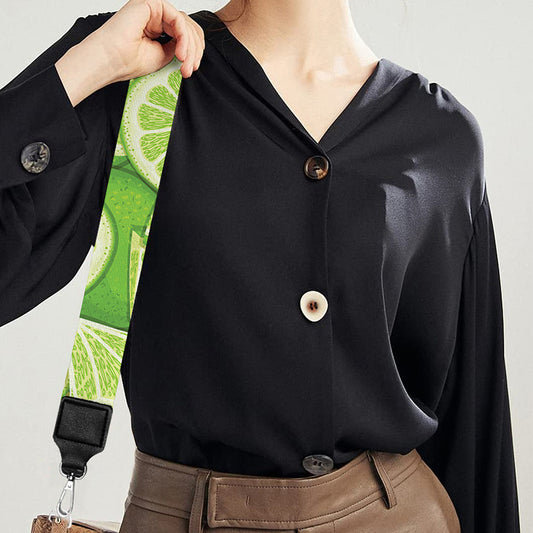 Green Lime Pattern Print Bag Strap