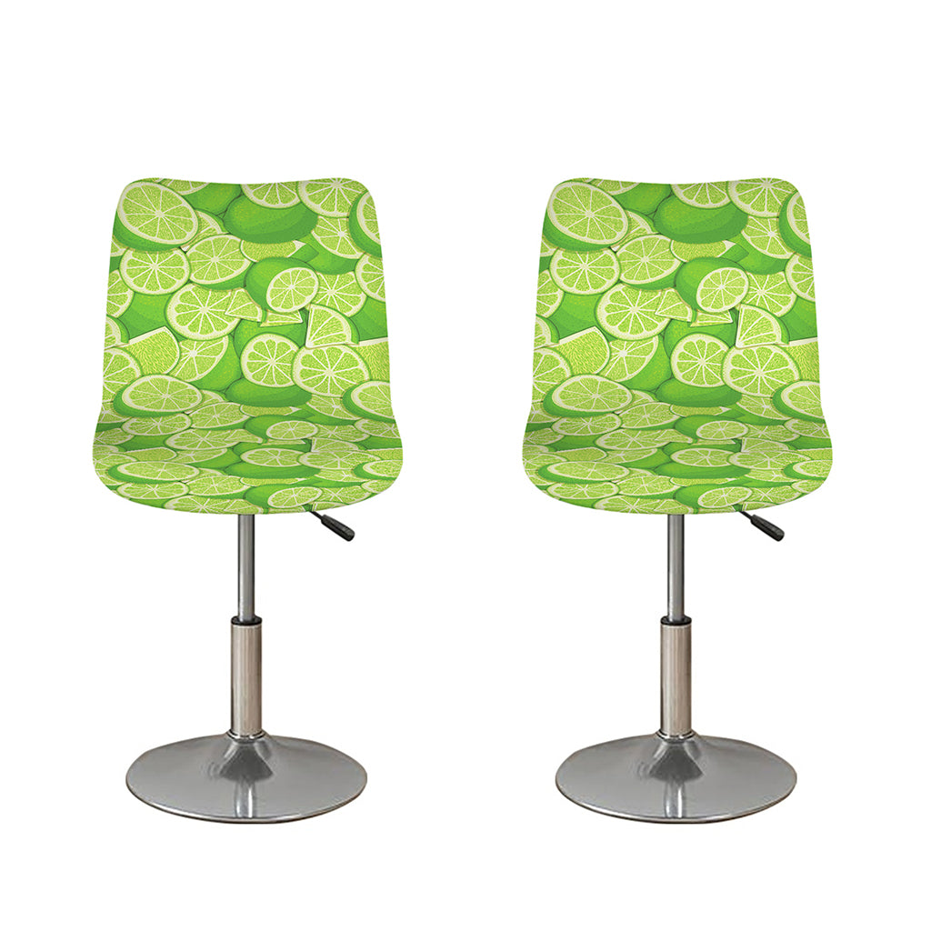 Green Lime Pattern Print Bar Stool Covers