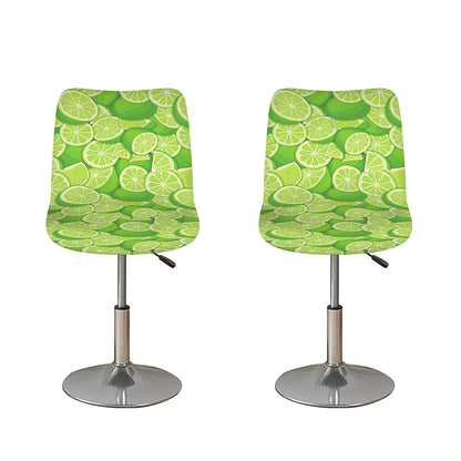 Green Lime Pattern Print Bar Stool Covers