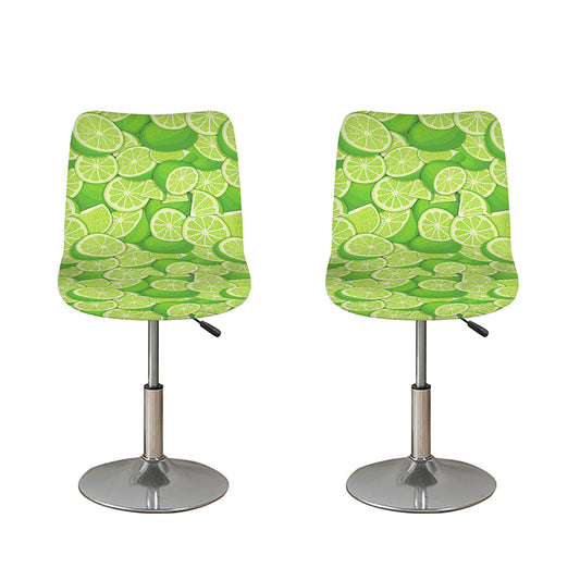 Green Lime Pattern Print Bar Stool Covers