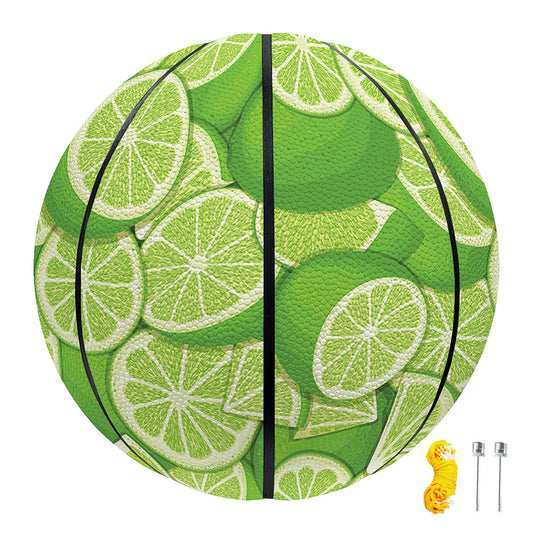 Green Lime Pattern Print Basketball