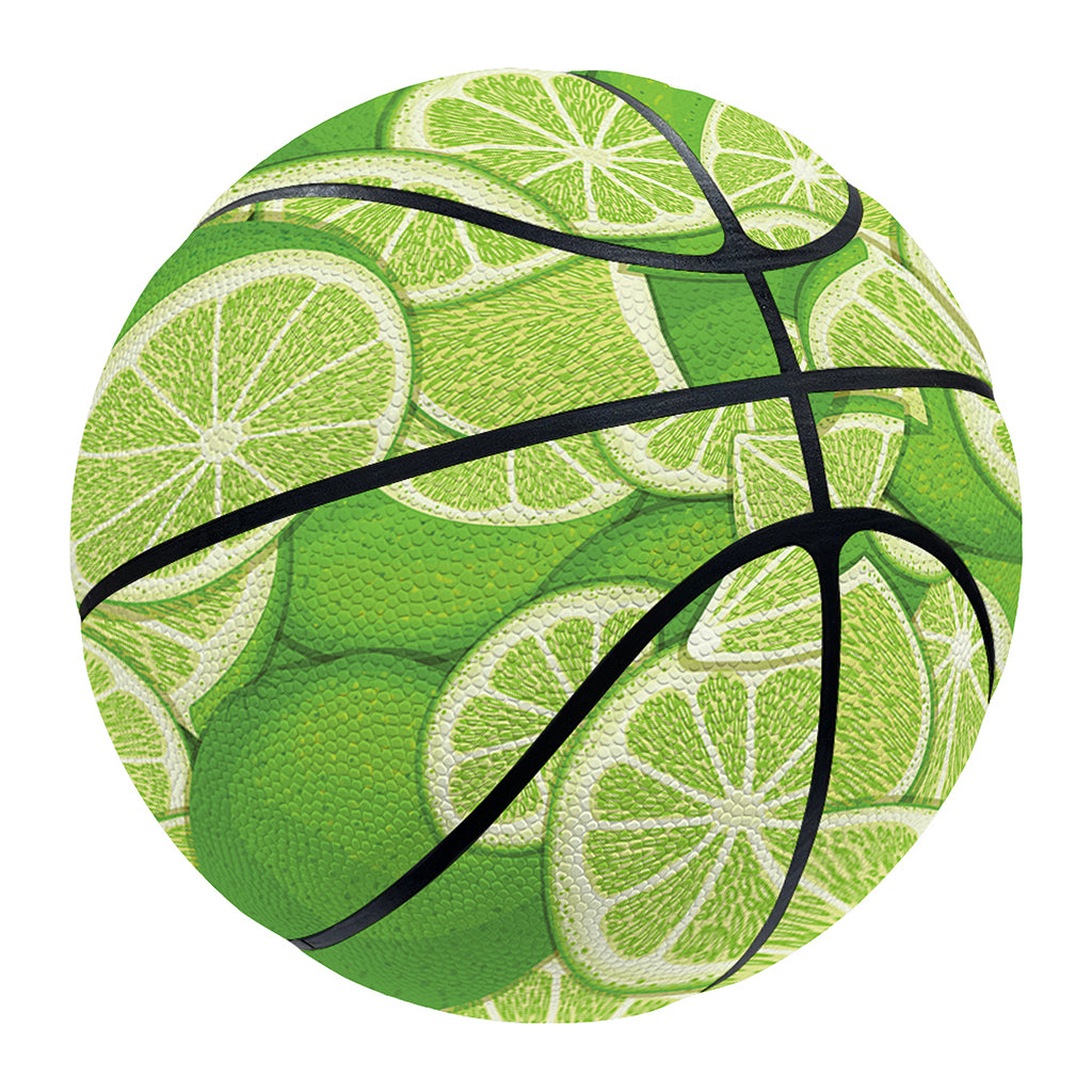 Green Lime Pattern Print Basketball