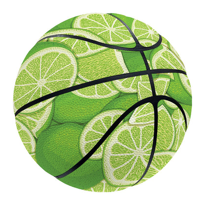 Green Lime Pattern Print Basketball