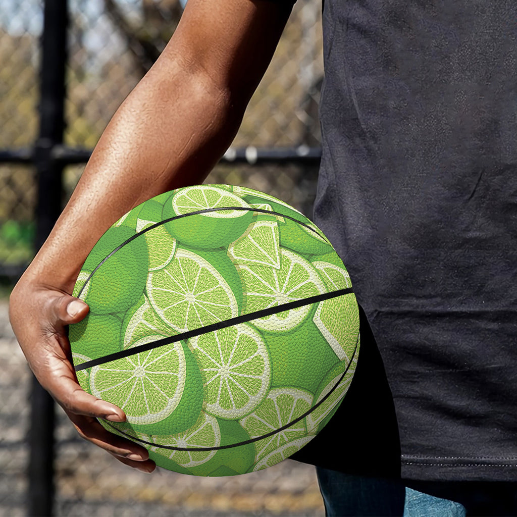 Green Lime Pattern Print Basketball