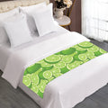 Green Lime Pattern Print Bed Runner