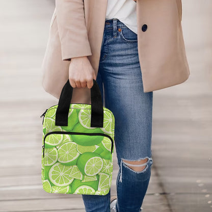 Green Lime Pattern Print Bible Tote Bag