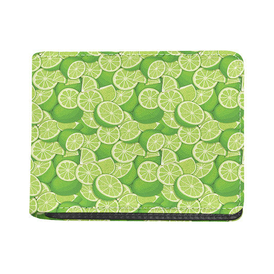 Green Lime Pattern Print Bifold Wallet