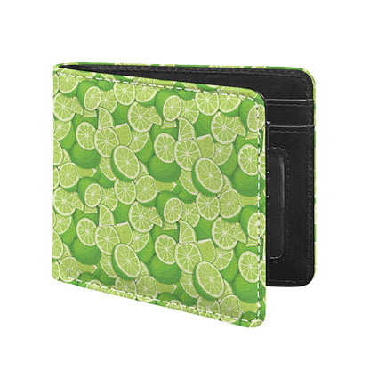 Green Lime Pattern Print Bifold Wallet
