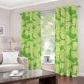 Green Lime Pattern Print Dimout Grommet Curtains