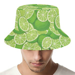 Green Lime Pattern Print Bucket Hat